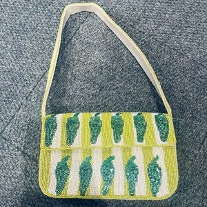 Anthropologie Chili Pepper Beaded Shoulder Bag